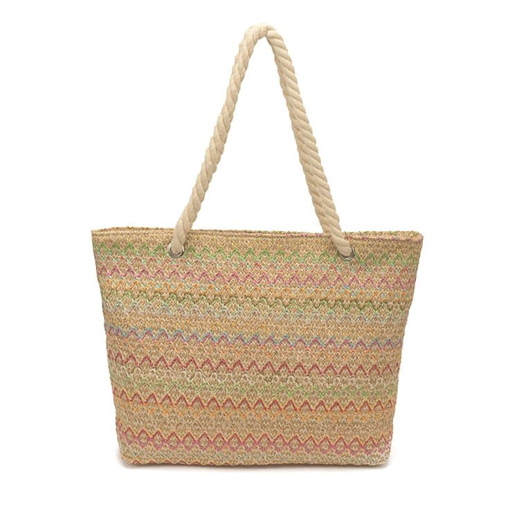 Large capacity versatile portable shoulder straw women s bag хаки
