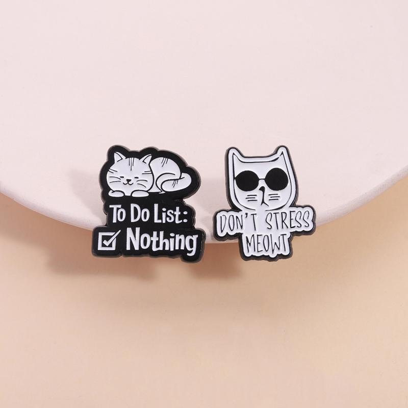 Cartoon Black Cat Enamel Pins I Do What I Want Rebellious Cat Cute Animal Brooches Lapel Badge Fashion Jewelry Gifts for Friends