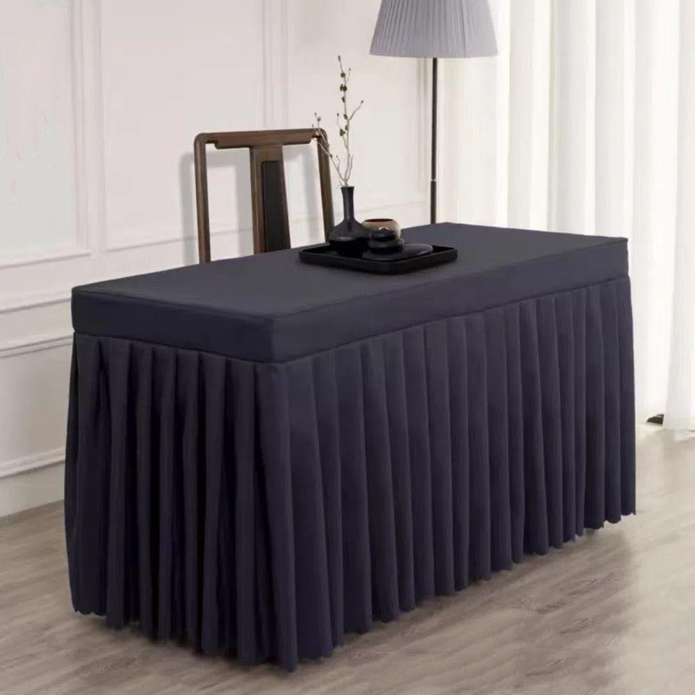120*60*75cm Table Decorate Tablecloth One-piece Polyester Conference Table Cloth Rectangular Large Table Skirting