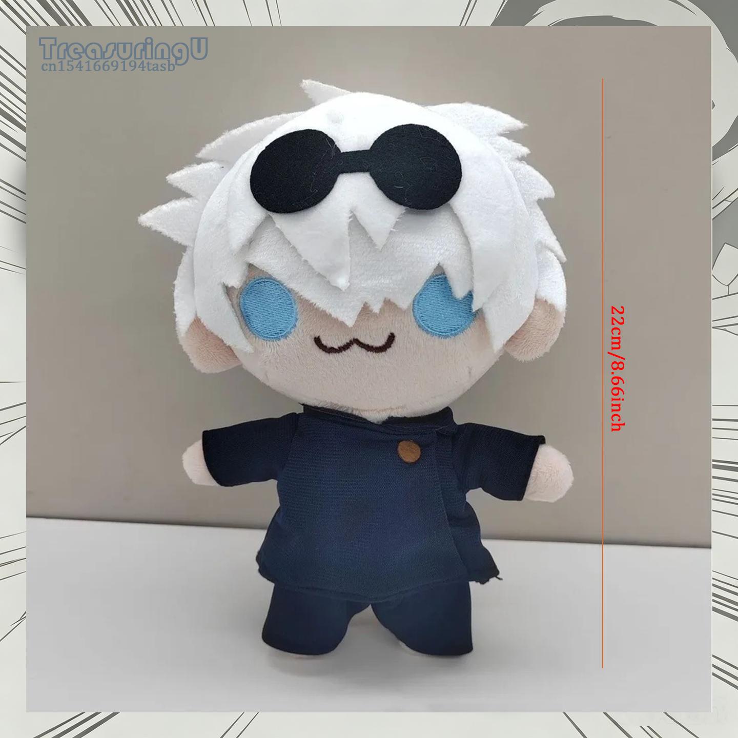 Treasuringu Cartoon Gojo Satoru und Geto Suguru Plüschpuppen Kawaii Zenin Maki Naoya Kuscheltier Anime Plüschtiere Geburtstagsgeschenke white