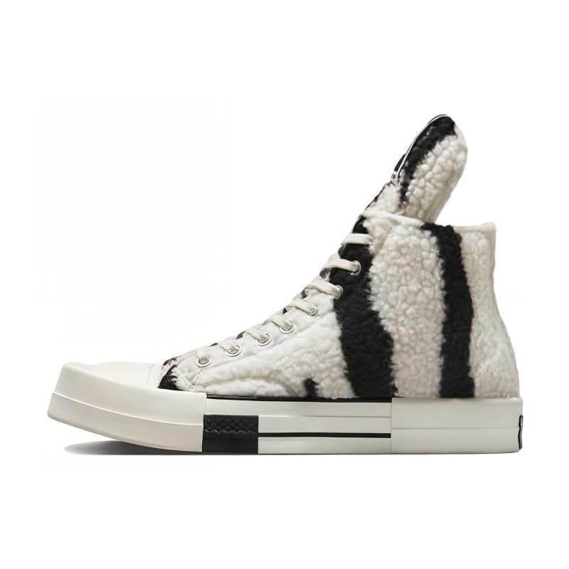 Converse Turbodrk Chuck Taylor All Star 70 Hi Rick Owens Drkshdw Sherpa Zebra Print White Black Unisex
