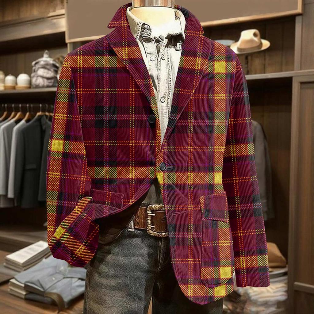 Herr Tryckt Manchester Varm Fickkavaj Kofta Herr Casual Kostym