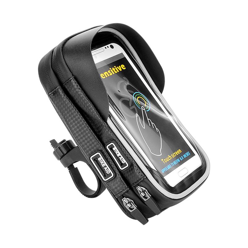 Ready To Ship 360 Degree Rotation Bike Phone Bag Cycling Waterproof Two Pockets Bicycle Bag with Zipper Phone Holder