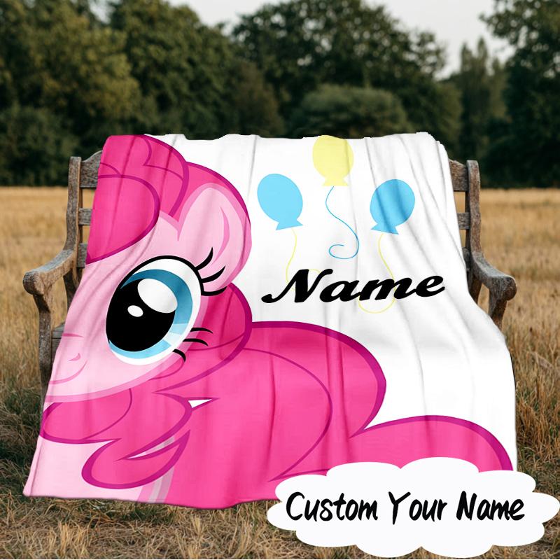 Custom Name Pinkie Pie's Bold Adventure Blanket Ideal Bedding Blanket Perfect for Travel, Camping, Living Rooms, Offices, Sofas, Fan Christmas gift
