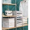 Plastic Layered Wardrobe Storage Rack-Stackable Drawer Organizer Clothes Closet Storage Box with Partitions Home Organization