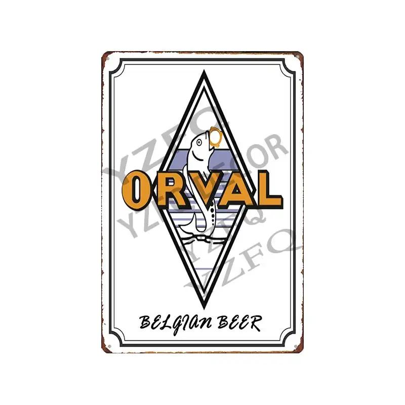 30X20CM Hoegaarden Orval Chouffe Beer Tin Sign - Vintage Metal Plate, Perfect for Bar/Pub/Kitchen/Home/Coffee Wall Decor Poster