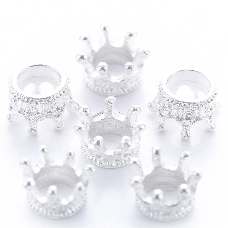 

10~40pcs Alloy Loose Spacer Beads for Jewelry Making DIY Bracelet Handmade Accessories Golden Silvery Crown Shape Beads TMZ 10PCS