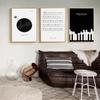 Poster e Stampe di Dischi di Pianoforte in Bianco e Nero Note Musicali Arte da Parete Dipinto su Tela Immagini Nordiche per Decorazione Casa Cuadros