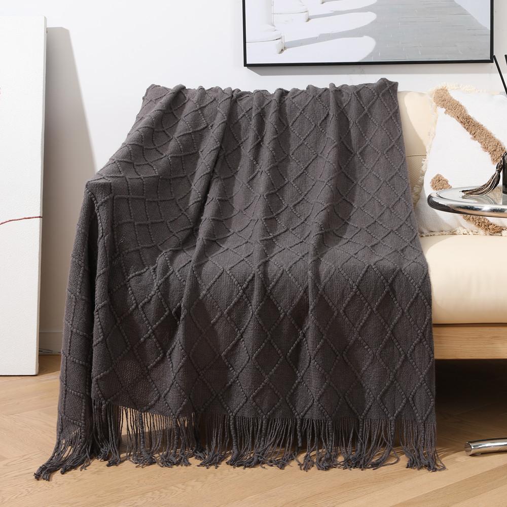 Tassel Summer Thin Throw Blanket Knitted Sofa Cover Blanket Office Air Conditioning Window Blanket Cozy Small Napping Throw Blanket For Home