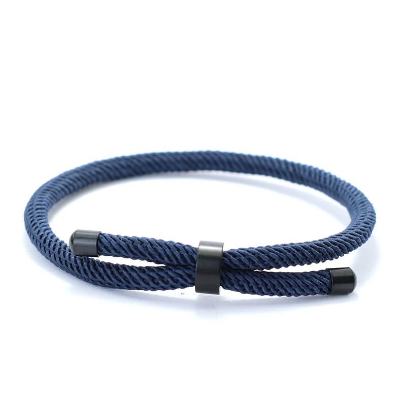 New Minimalist Stainless Steel Bracelet Adjustable Unisex 4mm Nylon Cord Chain Braclet Couple Gift For Lover Leisure Accessories