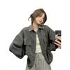 Korean Style Retro Corduroy Lapel Cardigan for Women - Spring/Autumn 2026 Trendy Design