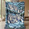 Winged Tiger Mandala Theme blanket Lightweight Warm Flannel Blanket Decorative Throw Blanket for Home Decoration