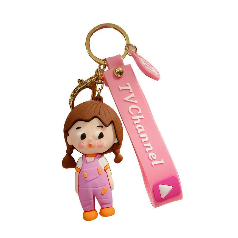 Keychain Doll Cartoon Cute Silicone Key Accessory Multicolor Idea Gift