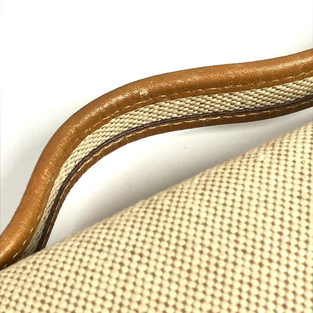 HERMES Horse Cheval Logo Vintage Jockey Crossbody handbag Shoulder Bag Beige