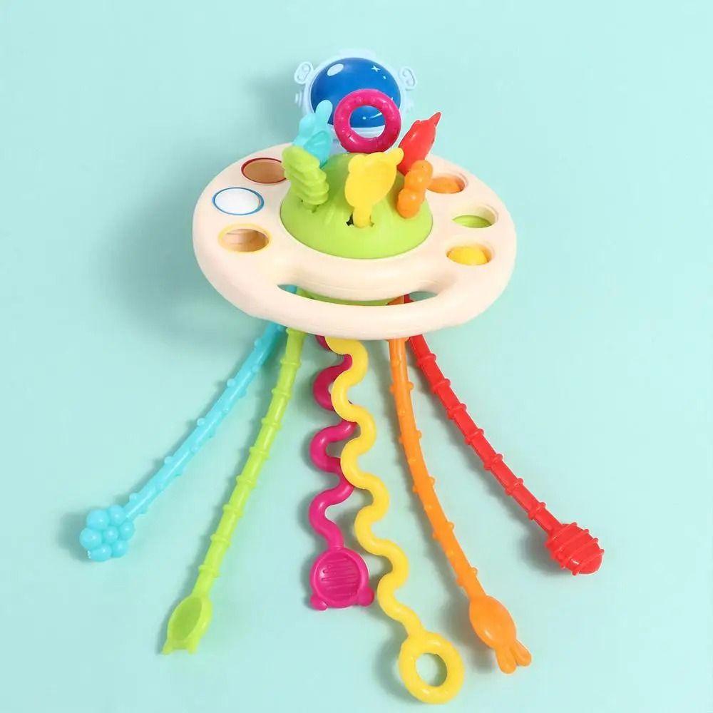 1 Buc Jucărie Educativă pentru Copii cu Șnur de Tras Jucărie UFO Drăguță Jucărie Montessori Durabilă pentru Bebi
