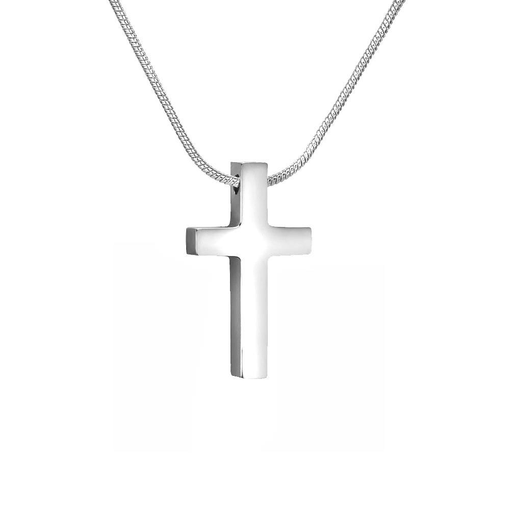 

Fashion Small Cross Pendant Gold Silver Color Stainless Steel Snake Bone Chains Christian Amulet Necklace For Women Jewelry Gift 50cm and 5cm
