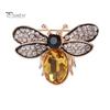 Cute Rhinestones Faux Gem Brooch Pin Bee Shape Suit Lapel Shawl Scarf Badge Wear-resistant Faux Silk Buckle Fashion Accessories