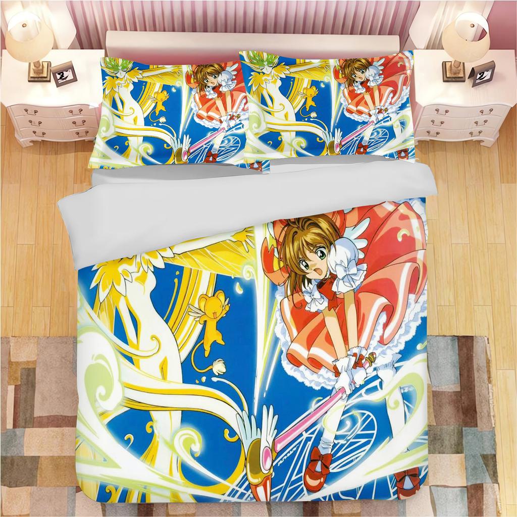 Cardcaptor Sakura Anime Printed Pillowcase Set for Adults and Children Duvet Cover Comforter Home Fashion Boys Girls 3D Bedding