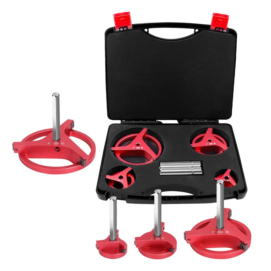 4-teiliges Rohrreibahle-Set mit 3 quadratischen Hartmetall-Einsätzen 1 1/2 Zoll 2 Zoll 3 Zoll 4 Zoll Entgratungs-Anfaswerkzeuge für PVC CPVC ABS PP PE