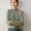 Soft & Cozy Double-Strand Thickened Baby Cashmere Pullover Sweater for Women - Half-High Neck Knit, Perfect for Autumn & Winter