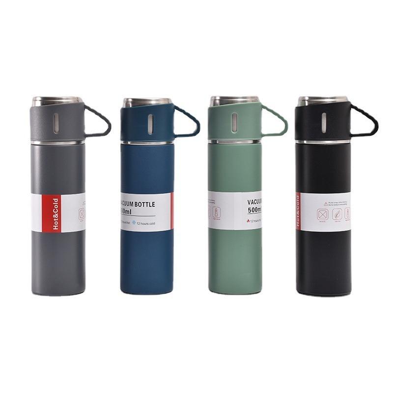 304 Stainless Steel Thermos Cup Set A Cover Multi-purpose Handle Carrying Cup Three-piece Water Cup Set