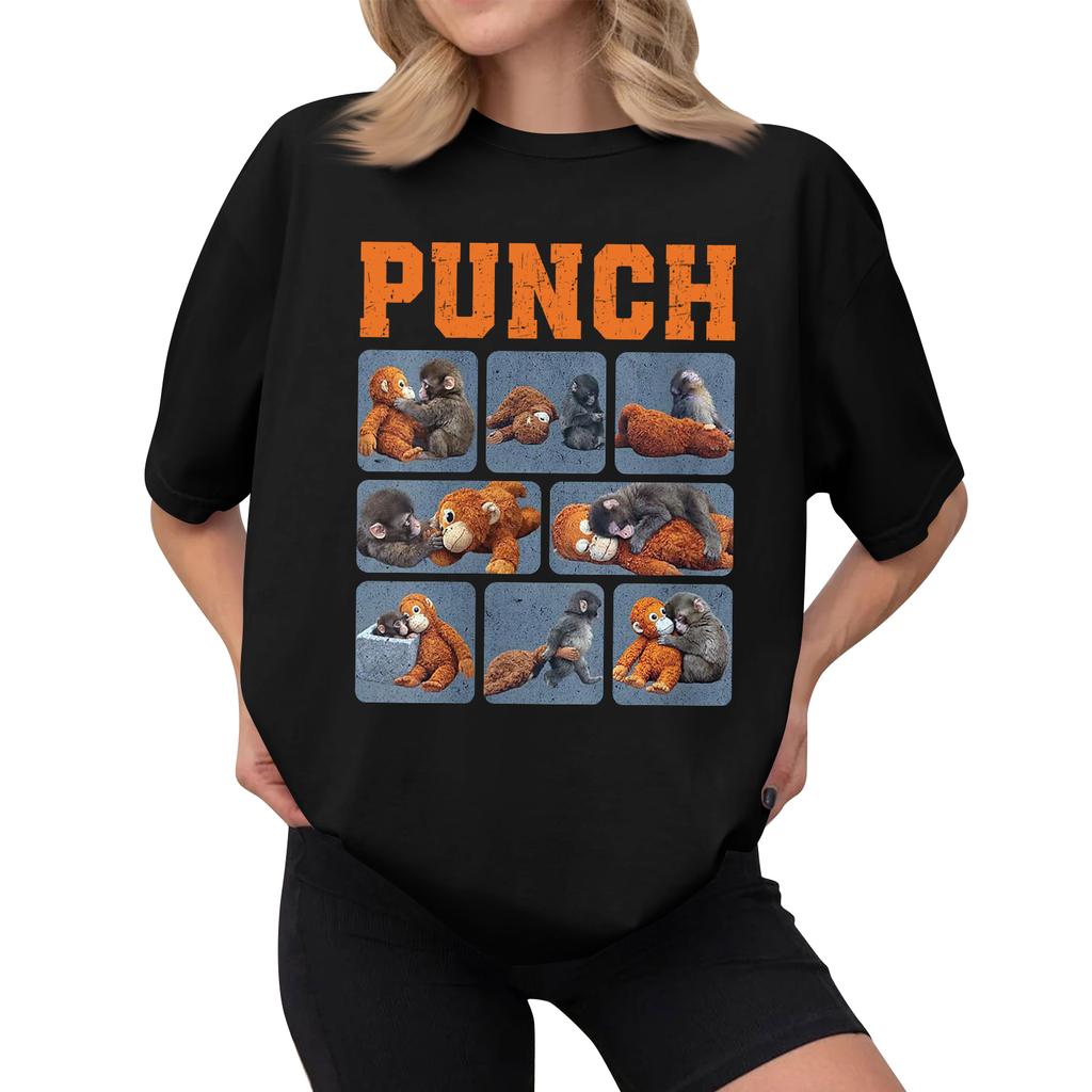 Women's Casual Printed T-Shirt Round Neck Pullover Short Sleeve Top
