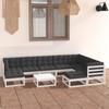 Day and Night - Day and Night 10-piece Garden Furniture Set with White Pine Wood Cushions