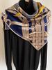 Women's Retro Fashion Mulberry Silk Feel Square Scarf - Summer Faux Satin, Sun Protection, 90cm