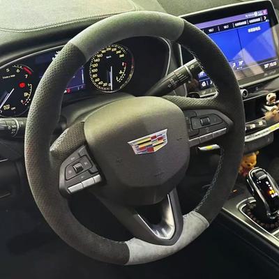 Ization Car Steering Wheel Cover Accessories Hand Sewing Suede Leather For Cadillac ATS-L XTS XT5 CTS CT6 ATS 28T SRX