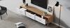 TV Low Panel Vintage, Wood TV Cabinet TV Table - Living Room Bedroom, Light Wood, Vintage Grain White Door Panel, 150*35*39cm