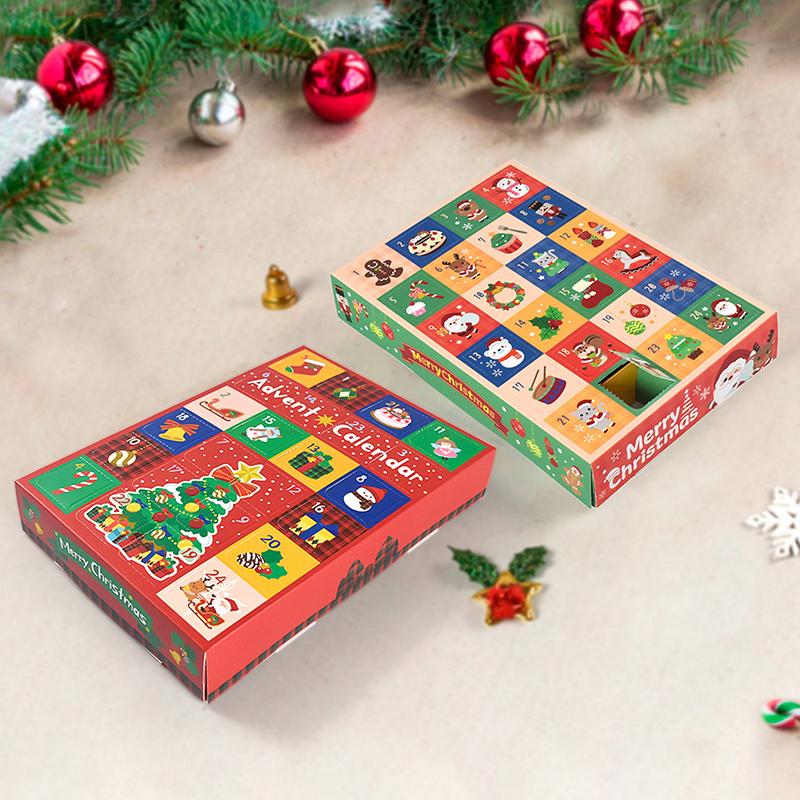 5Pcs DIY Advent Calendar Christmas Countdown Calendars With 24 Cardboard Treasure Boxes Xmas Empty Countdown Calendar