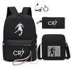CR7 Football Star Print Backpack Teens Unisex School Bag Large Capacity Oxford Fabric Shoulder With Ergonomic Straps