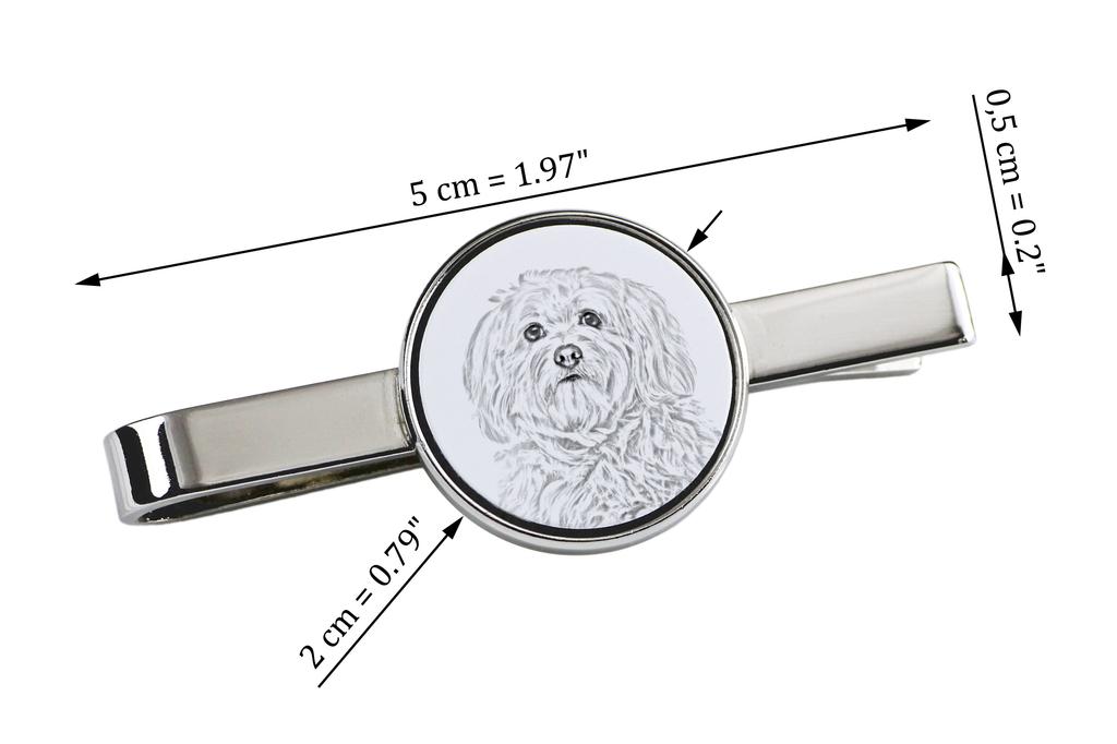 Havanese, Havanese Cuban Bichon, Bichón Havanés - Tie Clip with a Dog, Personalized Tie Clip, a Unique Gift for a Man from the Art-Dog Brand