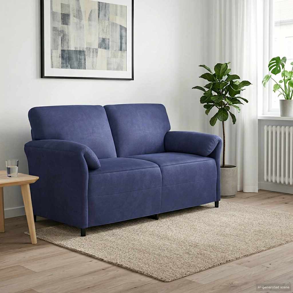 2 Seater Sofa Police Blue 158 X 83 X 95 Cm Velvet