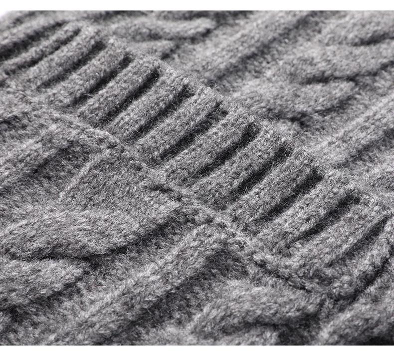 Maglione a coste con revers - Stile britannico, manica lunga per autunno e inverno