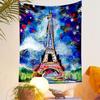 Eiffel Tower Graffiti Tapestry Wall Hanging, Colorful Street Art Poster, Urban Wall Decor for Bedroom Living Room Dorm