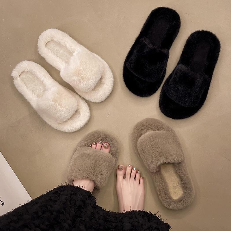 Fashion 2025 Soft and Comfortable Slippers Women's Winter Platform Cotton Slippers Casual Hairy Slippers Women Fashion Warm Shoes