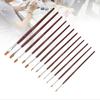 12Pcs Wine Red Nylon Hair Drawing Brush Art Painting Set Tool(flat)