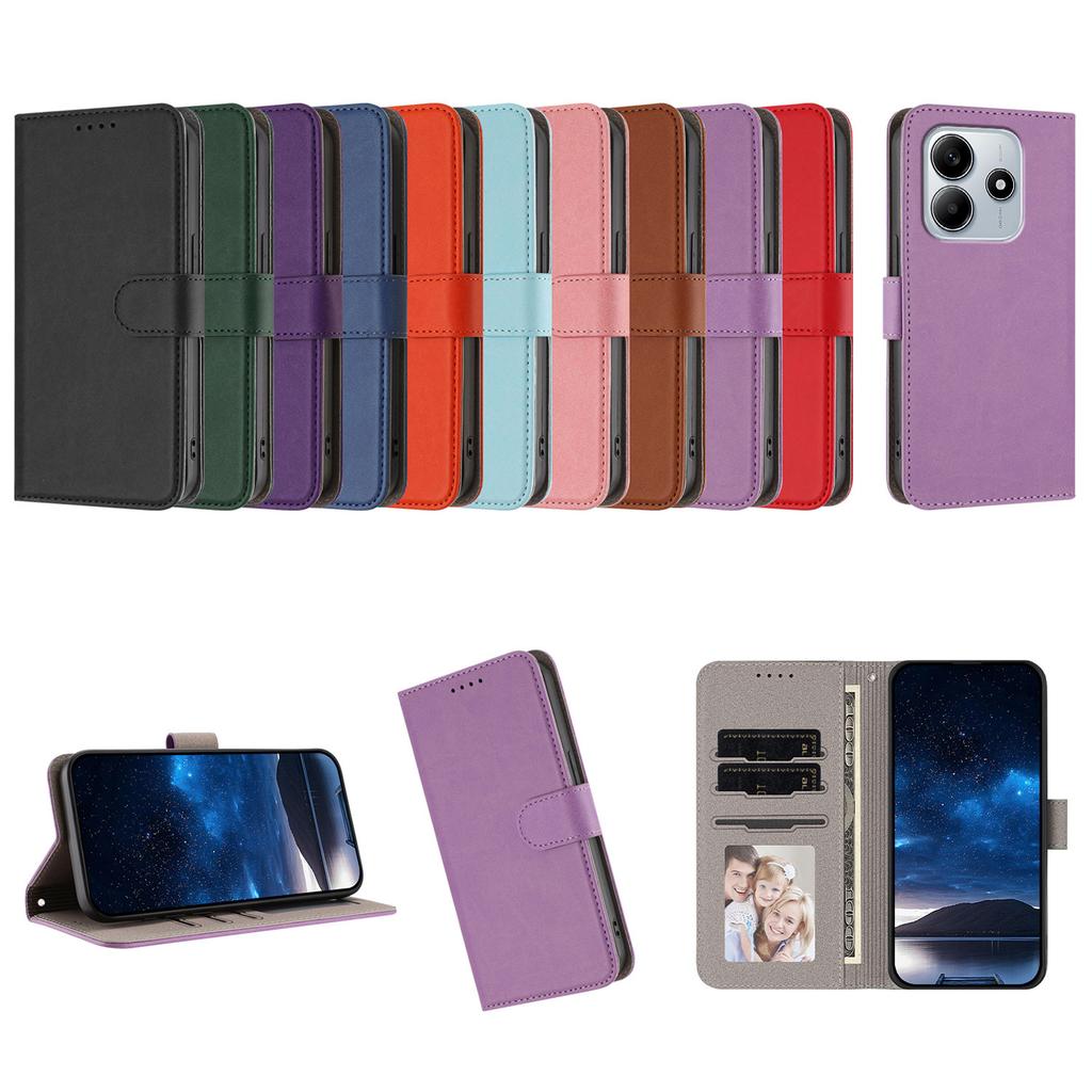 Magnetic Flip Cover Leather Case For Xiaomi Poco M7 M6 M3 M2 Pro M6 Plus M6 M5 M5S M4 M3 M2 Solid color Skin Feel Wallet Bags