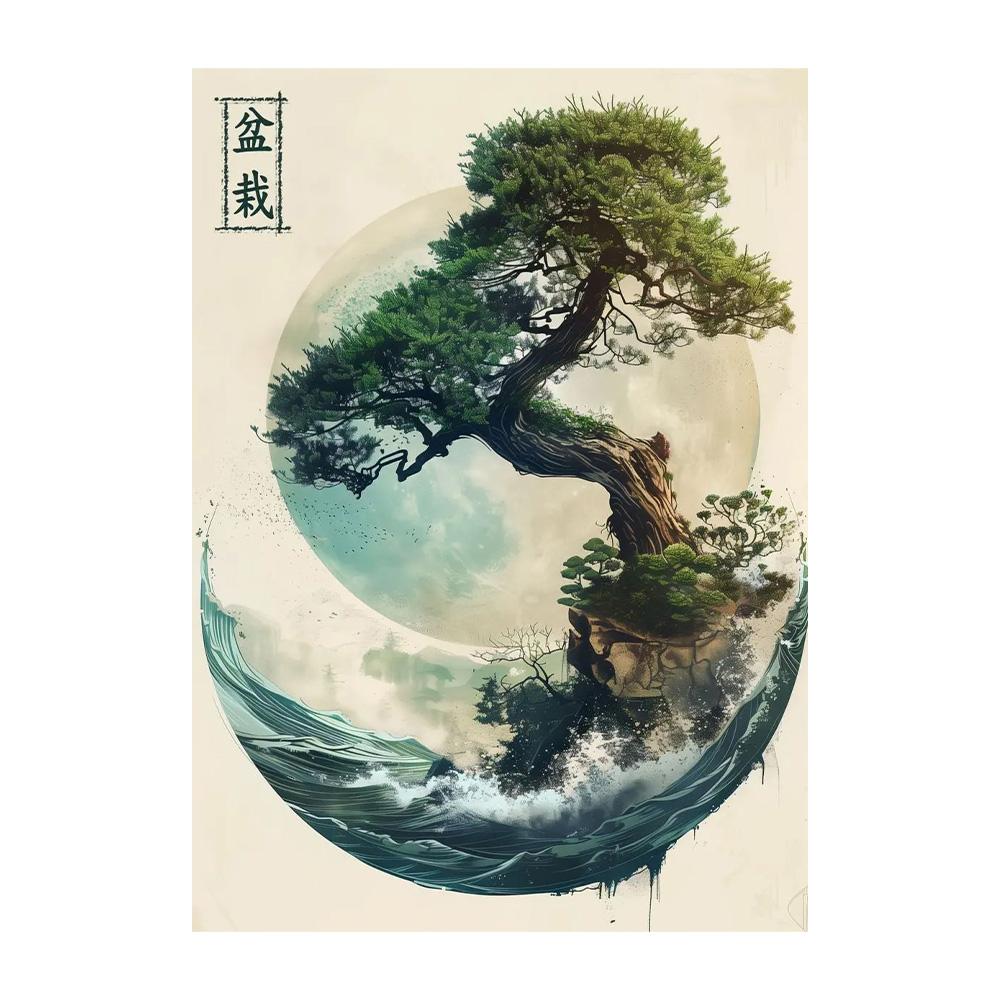 Japanese Landscape Samurai Geisha Bonsai Torii Gate Sakura Art Poster Canvas Painting Wall Prints Picture for Room Home Decor