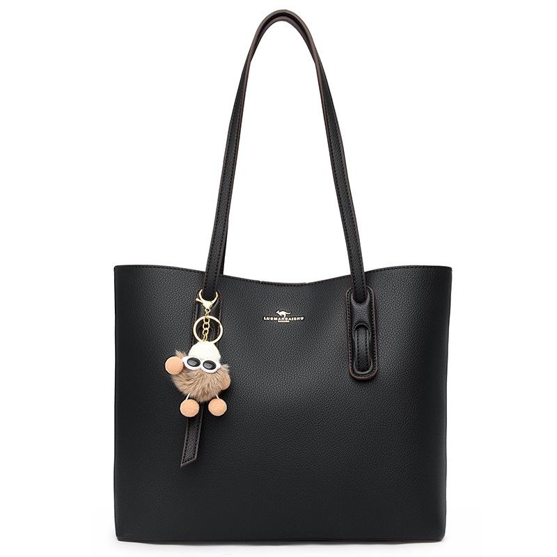 Bags Women s bags High-end tote bags New fashion shoulder bags Simple solid color portable daily commuter bags чёрный