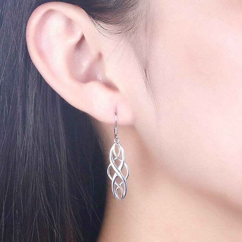 Personality Fashion Celtic Knot Hollow Drop Earrings for Women Vintage Elegant Geometric Earrings Jewelry Gift LXY