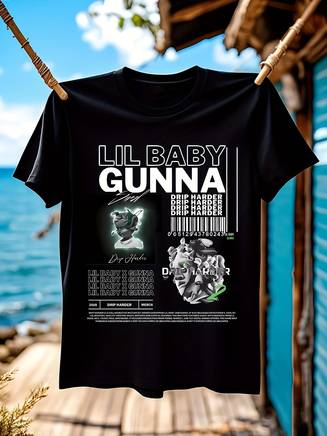 

New singer Gunna Male/female time Gothic print T-shirt Fashion Casual T-shirt Street wear oversized top XXXXL
