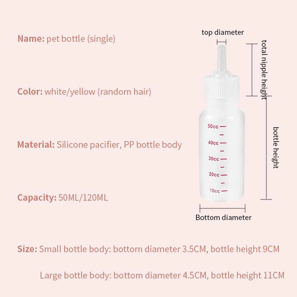 50ml 120ml Pet Silicone Feeding Bottle Dog Cat Pacifier Feeder Newborn Puppy Kitten Water Milk Feeder