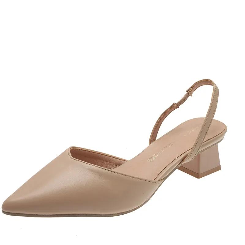 

Женские туфли-лодочки, летняя мода, сексуальные туфли с острым носком, женские туфли на высоком каблуке, босоножки 2024 года, новые женские туфли-мюли для свадебной вечеринки, тапочки 40 хаки