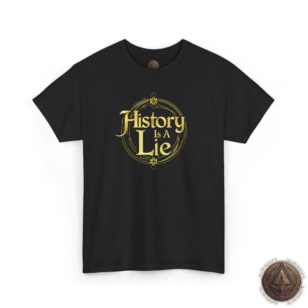 History Is A Lie Gold Emblem T shirt For Men & Women, Alternative History Tee