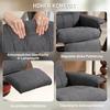 Swivel Recliner, Linen Look, Manually Adjustable Chair with Wooden Base, Footrest, High Backrest, Gray