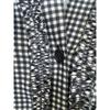 Cygne Black Gingham Check Frill Blouse Tops Not Written Black X whiteUsed