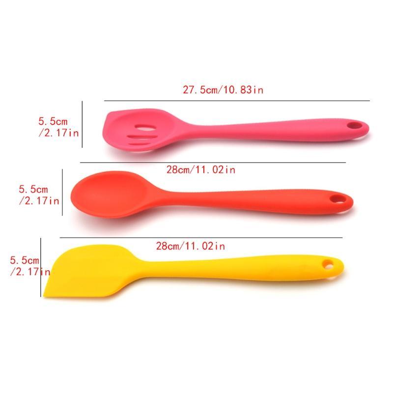 10 Teile/satz Mehrfarbige Silikon Küchenutensilien Kit Schaufel Löffel Kochgeräte