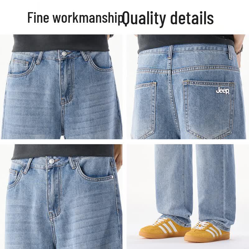 Jeep Men's Summer Tencel Blend Loose Straight Jeans
